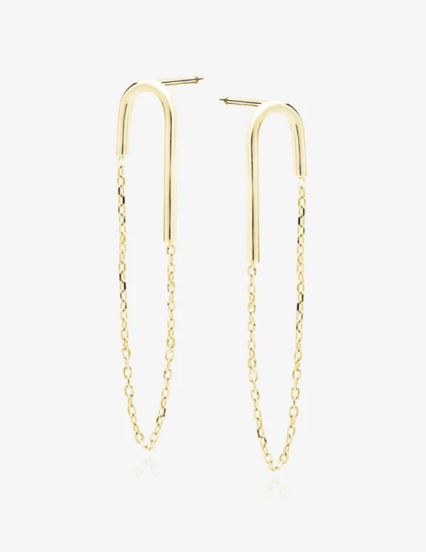 Paauksuoti auskarai grandinėlės