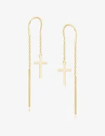 Paauksuoti auskarai su kryželiais