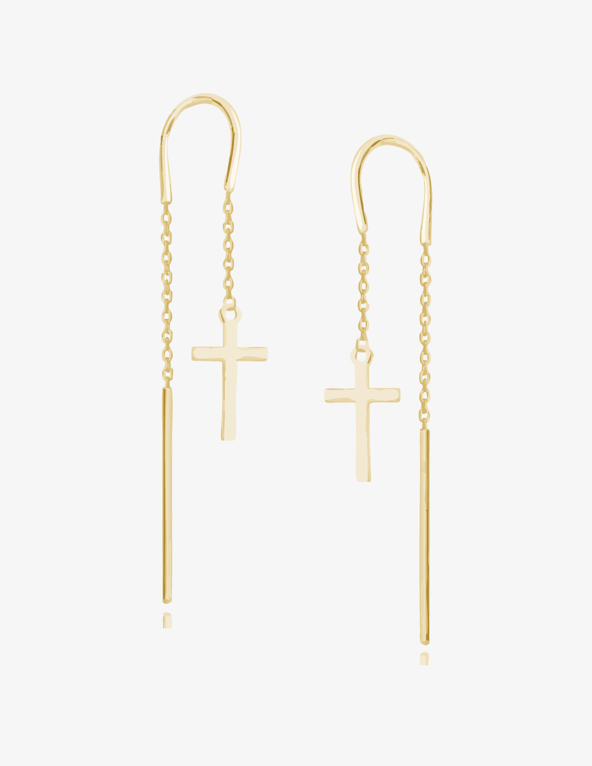 Paauksuoti auskarai su kryželiais