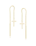 Paauksuoti auskarai su kryželiais