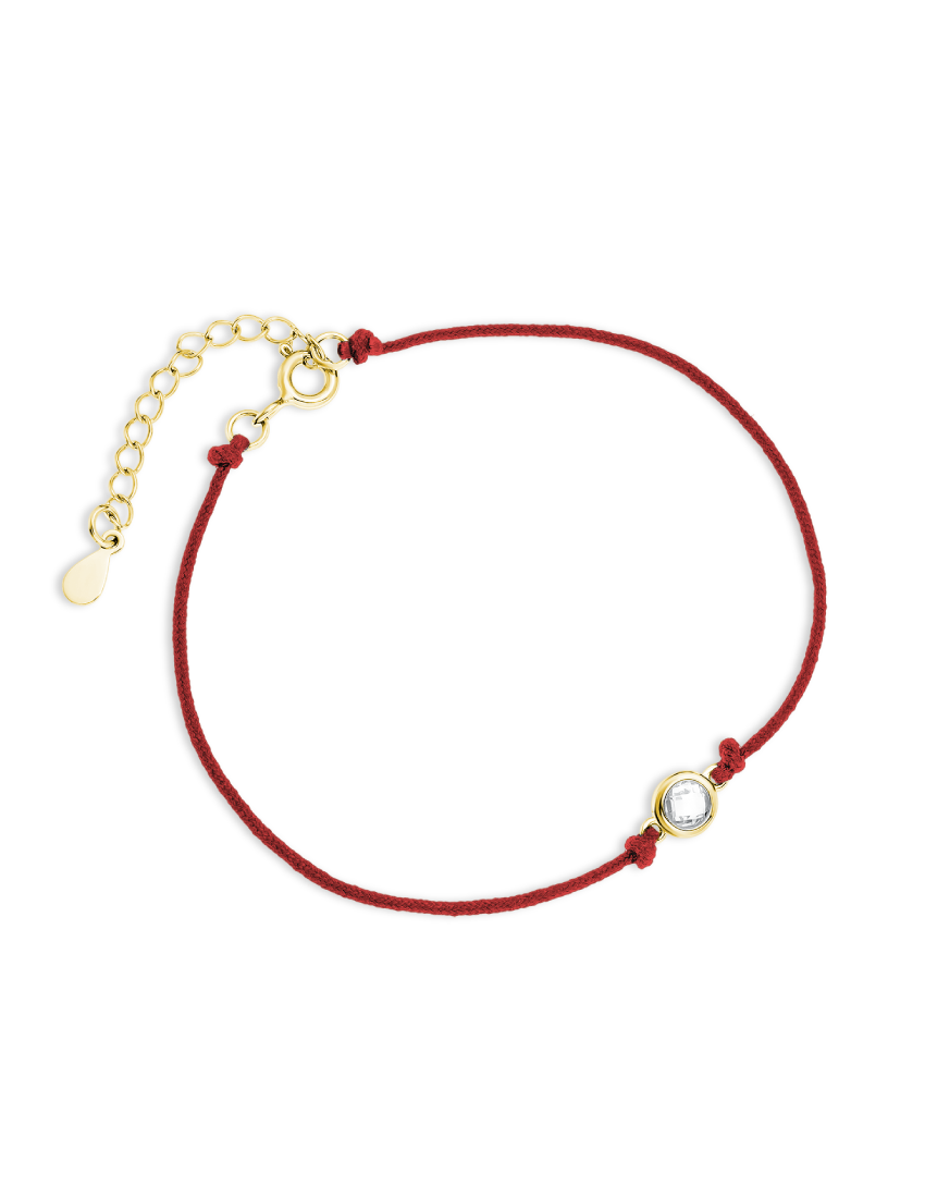 Raudono siūlo apyrankė su cirkoniu