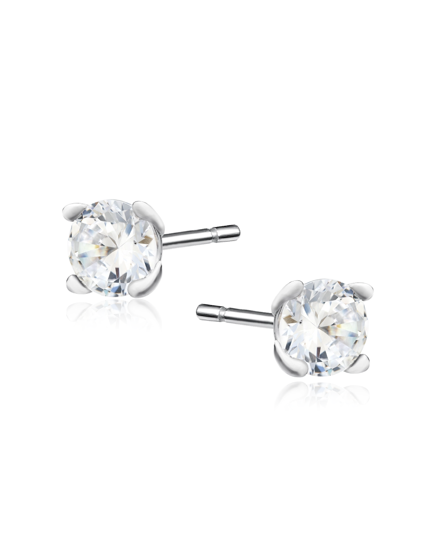 Spindintys auskarai su baltu cirkoniu