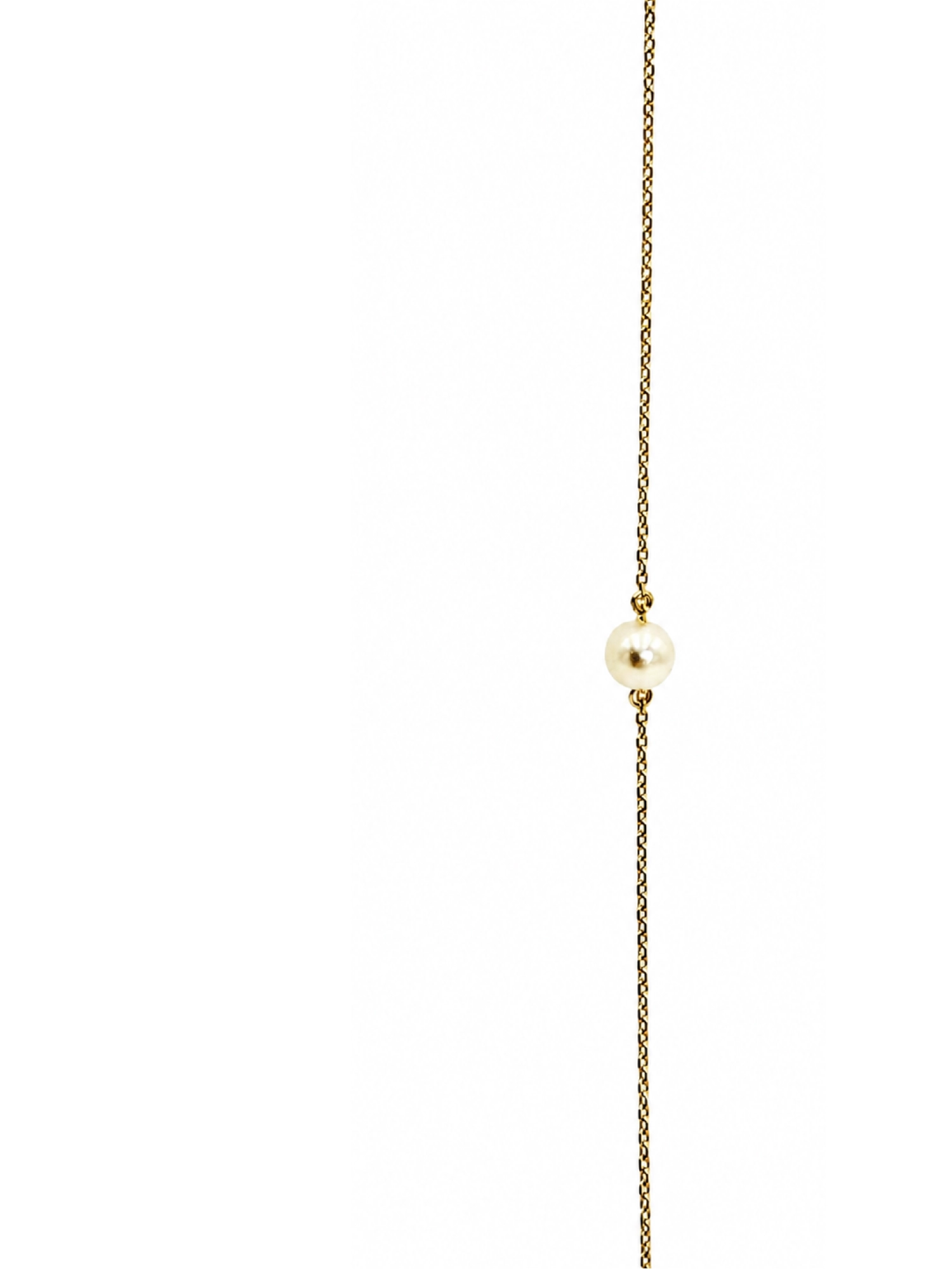 Paauksuota sidabrinė grandinėlė su perlu