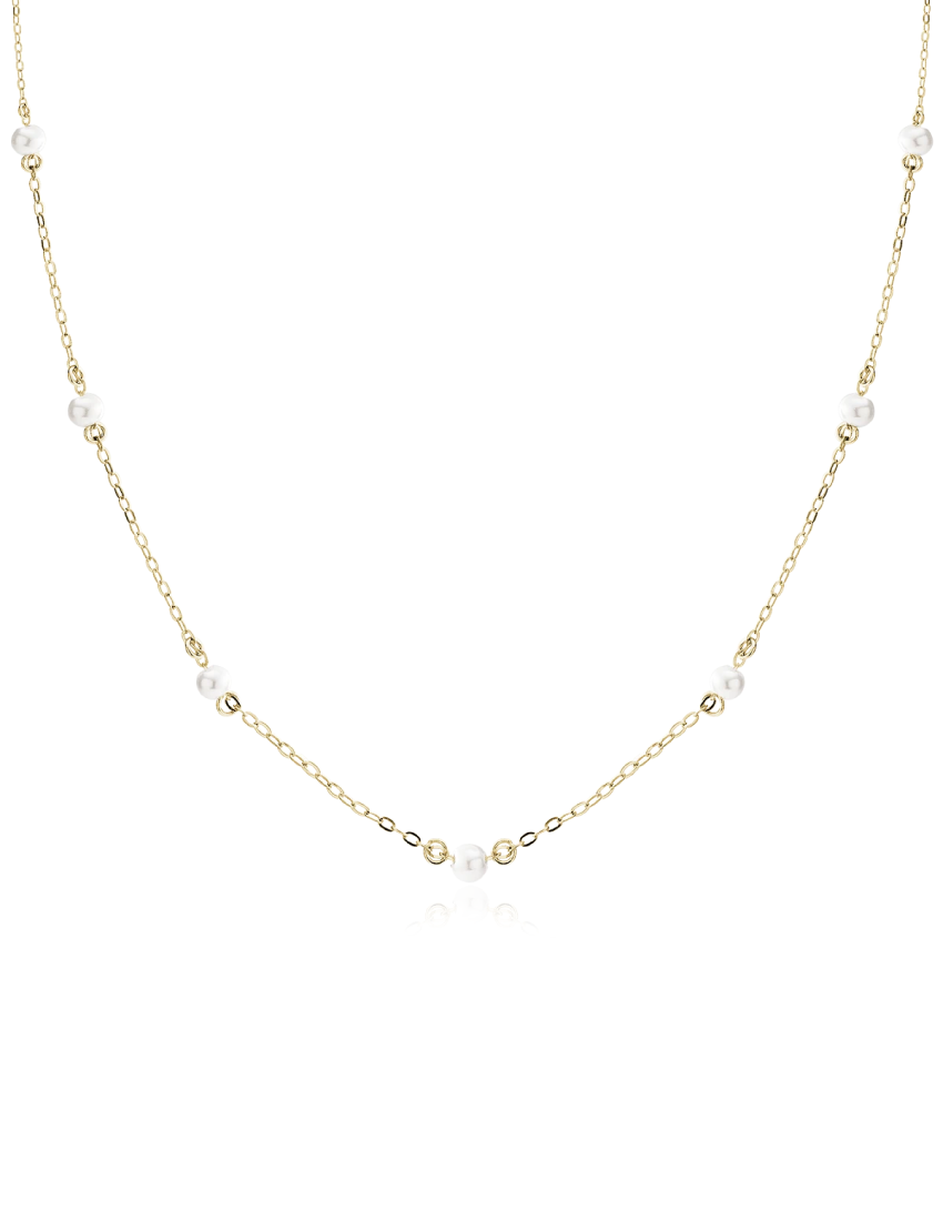 Paauksuota sidabrinė grandinėlė su perliukais