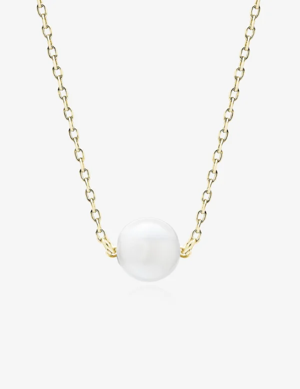 Paauksuota sidabrinė grandinėlė su perlu