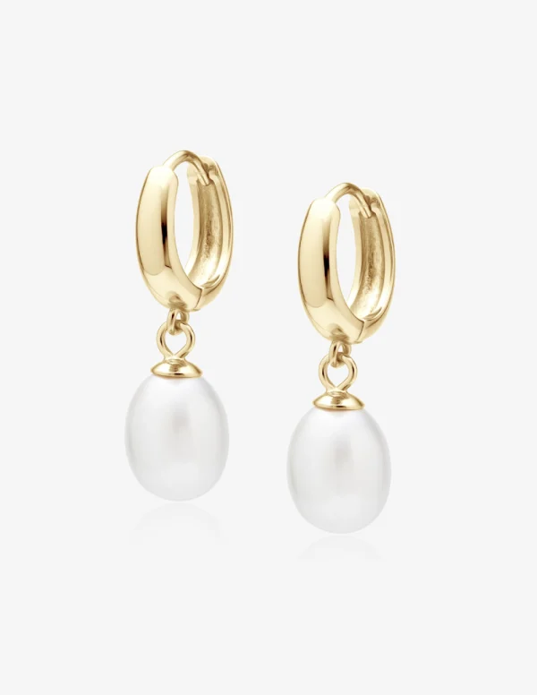 Paauksuoti sidabriniai auskarai su perlais